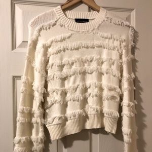 Cream fringe sweater